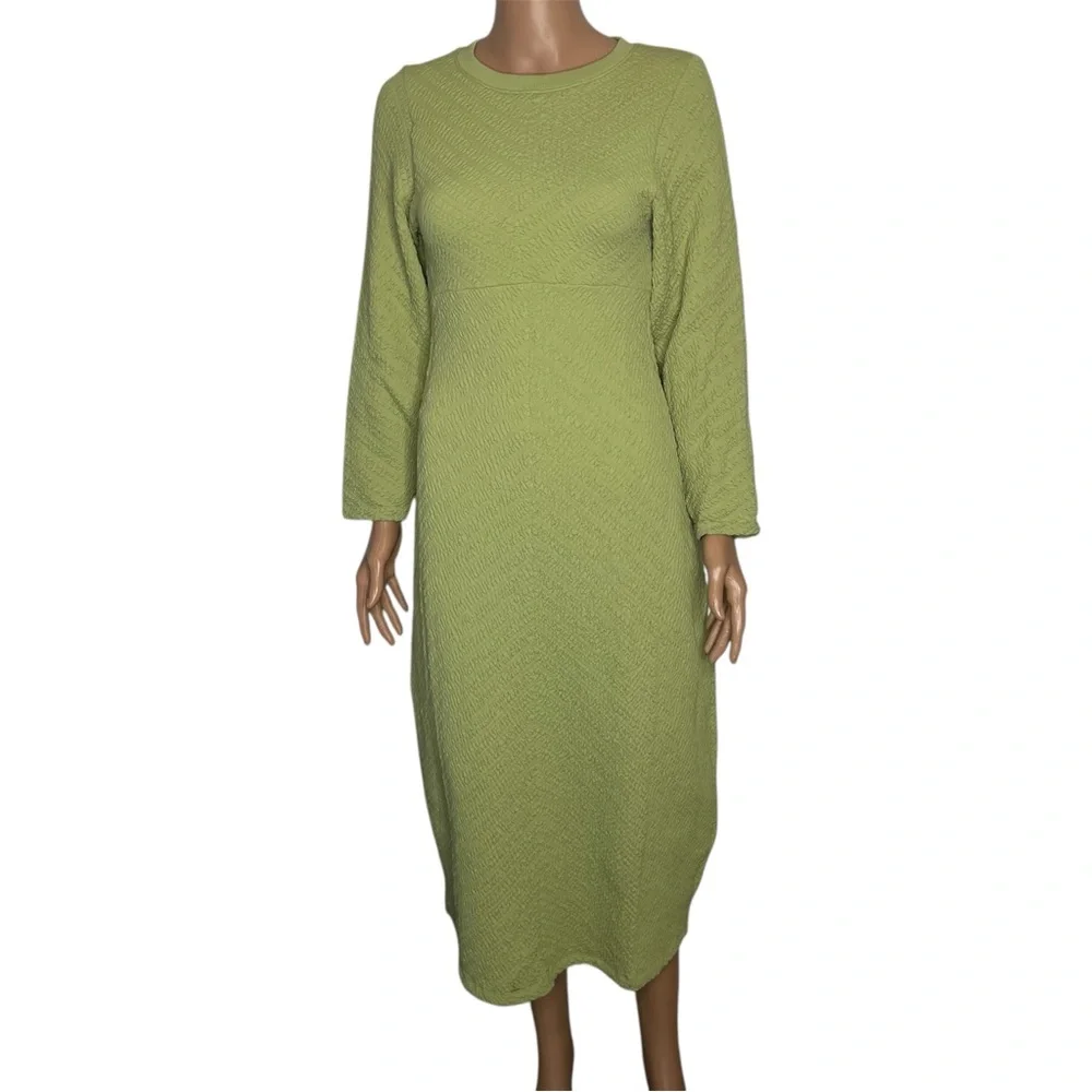 Free People Gabby Seamless Sweater Midi Dress NWT Green size M/L - Picture 2 of 12